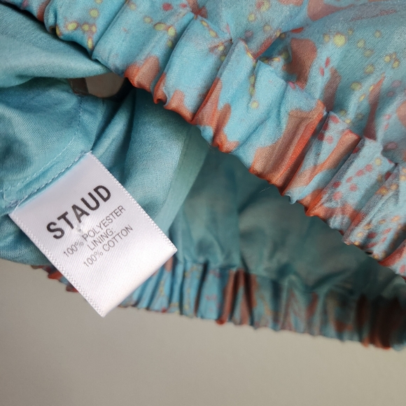Staud Aqua Blue Orange Floral Crop Top Size Small - Picture 6 of 6